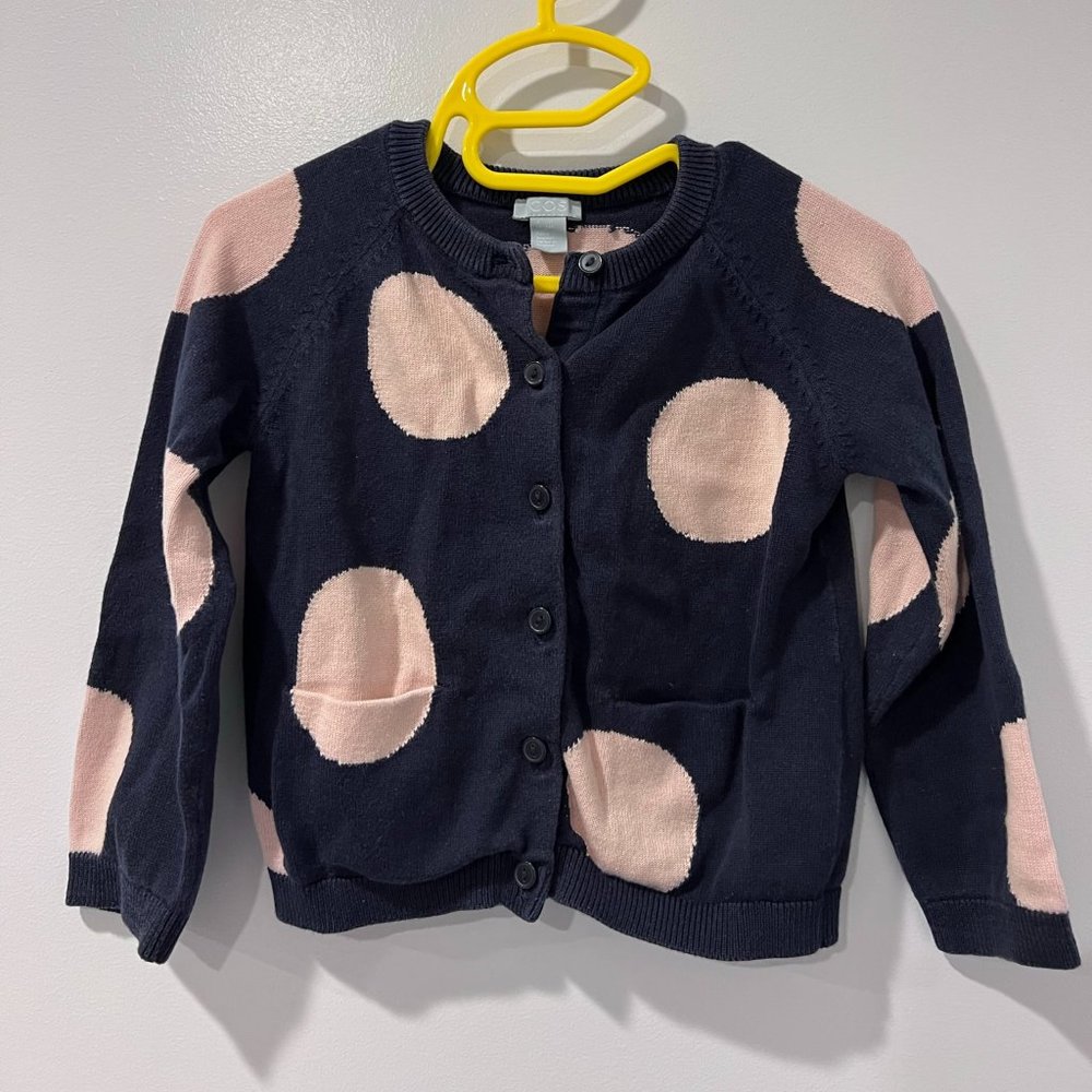 COS Polk Dot Cotton Cardigan 1-2Y